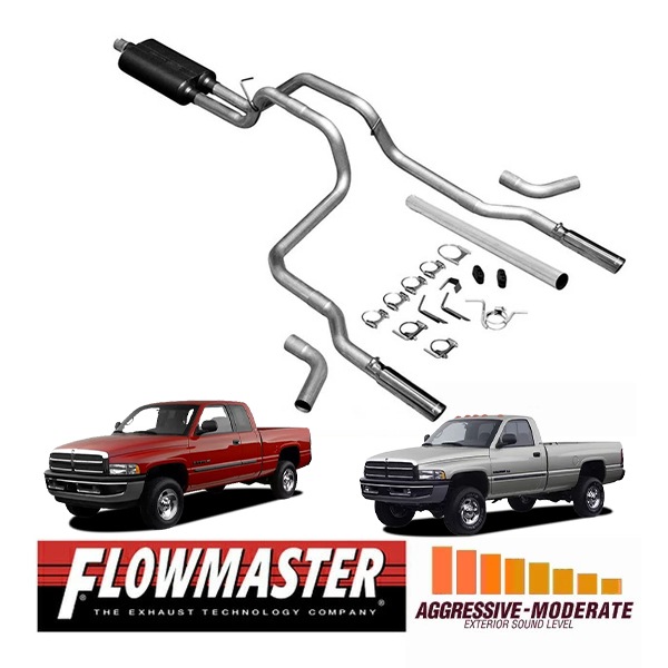 【FLOWMASTER 正規品】アメリカンサンダーキャタバックエキゾーストシステム 94-01y ラム 1500 3.9L/5.2L/5.9L 17429 フローマスター