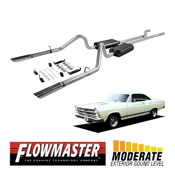 【FLOWMASTER 正規品】アメリカンサンダークロスメンバーバックエキゾーストシステム 66-67y フェアレーン?V8 17289 フローマスター