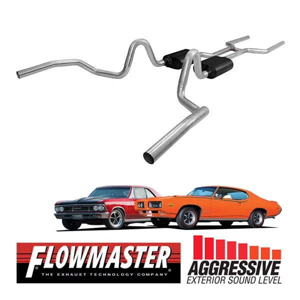 【FLOWMASTER 正規品】アメリカンサンダークロスメンバーバックエキゾーストシステム 68-72y GM A-Bodies V8 817409 フローマスター