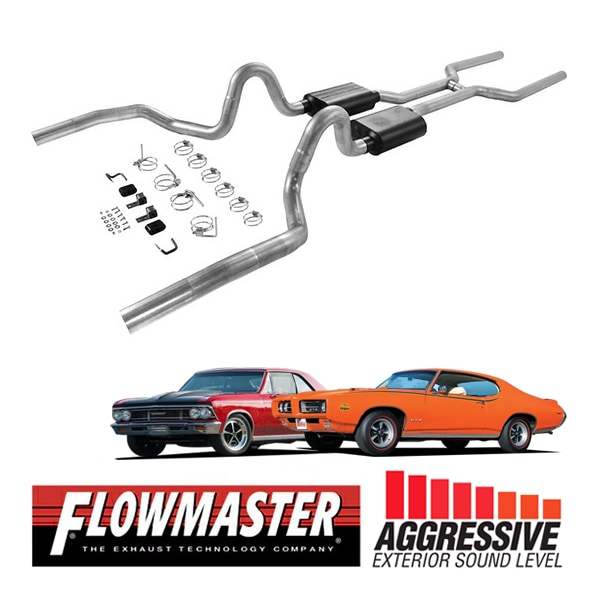 【FLOWMASTER 正規品】アメリカンサンダークロスメンバーバックエキゾーストシステム 68-72y GM A-Body V8 817200 フローマスター