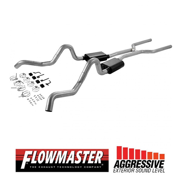 【FLOWMASTER 正規品】アメリカンサンダークロスメンバーバックエキゾーストシステム 64-67y GM A-Body V8 17202 フローマスター
