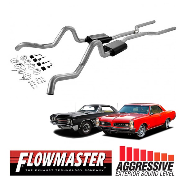 【FLOWMASTER 正規品】アメリカンサンダークロスメンバーバックエキゾーストシステム 64-67y GM A-Body V8 17202 フローマスター