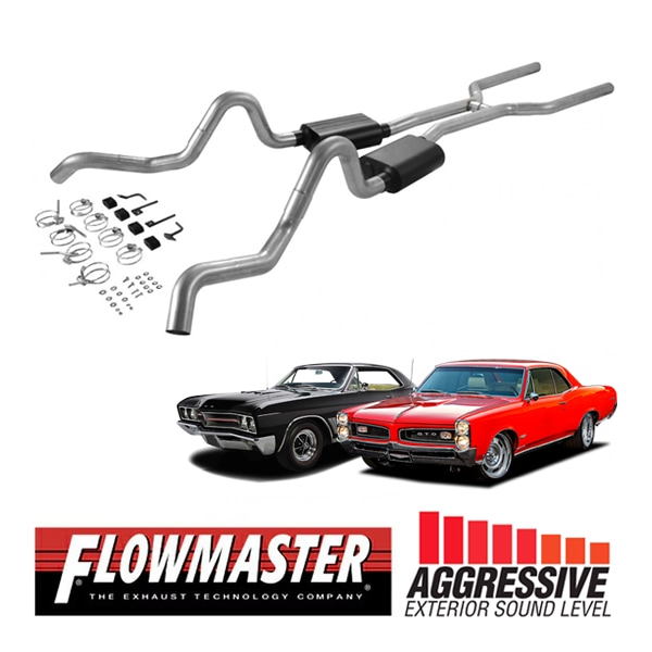 【FLOWMASTER 正規品】アメリカンサンダークロスメンバーバックエキゾーストシステム 64-67y GM A-Body V8 817202 フローマスター