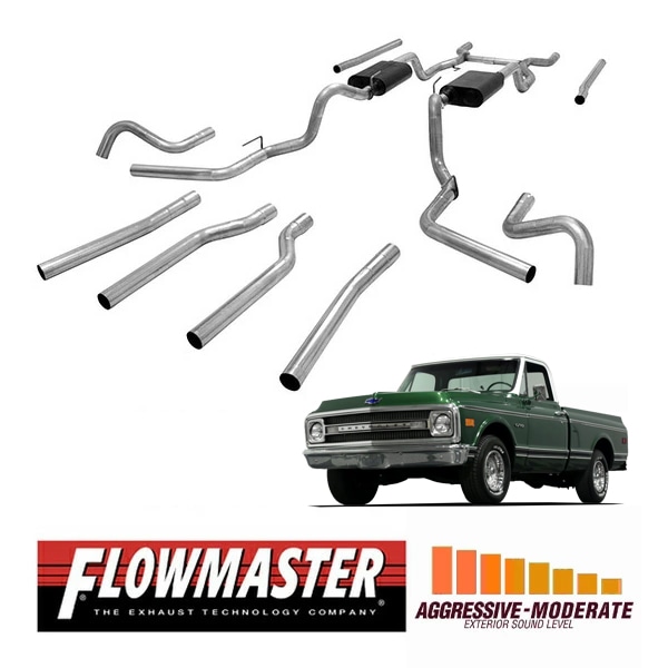 【FLOWMASTER 正規品】アメリカンサンダークロスメンバーバックエキゾーストシステム 67-72y C10 C15 V8 17654 フローマスター
