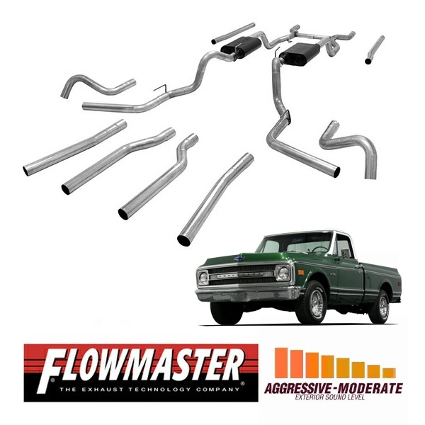 【FLOWMASTER 正規品】アメリカンサンダークロスメンバーバックエキゾーストシステム 67-72y C10 C15 V8 817654 フローマスター