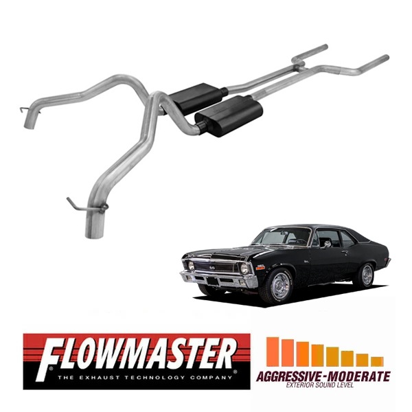 【FLOWMASTER 正規品】アメリカンサンダークロスメンバーバックエキゾーストシステム 68-74y ノバ V8 817158 フローマスター