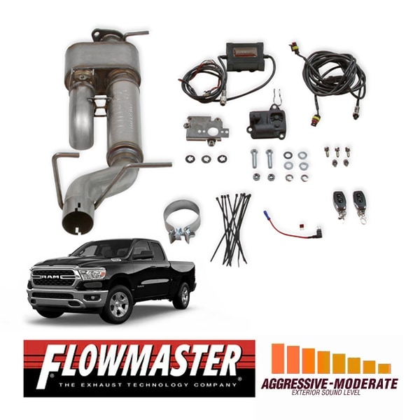 【FLOWMASTER 正規品】 フローFXダイレクトフィットデュアルモードマフラー アクティブバルブ 19-23y ラム 1500 5.7L 717915