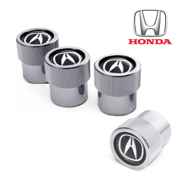 USホンダ純正 エアバルブキャップ 1台分 4個セット ACURAロゴ クローム アキュラ インテグラ タイプS DE系 | アキュラ車 ホンダ車 汎用