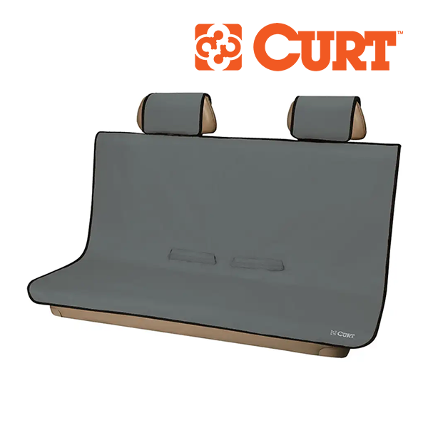 【CURT 正規品】シートディフェンダー 防水シートカバー グレー 18510 ベンチシート用 リアシート 縦約147cm 幅約140cm 滑り止め加工 洗濯機可能