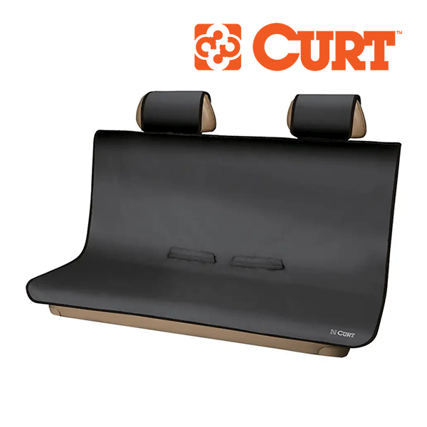 【CURT 正規品】シートディフェンダー 防水シートカバー ブラック 18511 ベンチシート用 リアシート 縦約147cm 幅約140cm 滑り止め加工 洗濯機可能