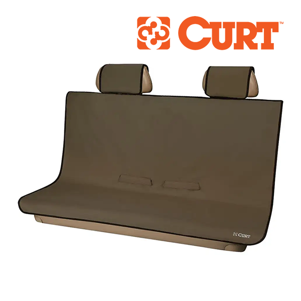 【CURT 正規品】シートディフェンダー 防水シートカバー ブラウン 18512 ベンチシート用 リアシート 縦約147cm 幅約140cm 滑り止め加工 洗濯機可能