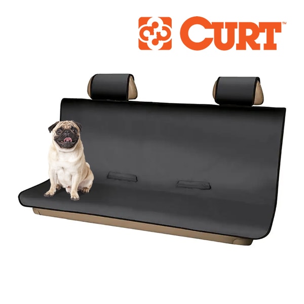 【CURT 正規品】シートディフェンダー 防水シートカバー ブラック 18521 ベンチシート用 リアシート 縦約147cm 幅約160cm ウェットガード 撥水 滑り止め加工 洗濯機可 犬 猫 ペット 防水 防汚