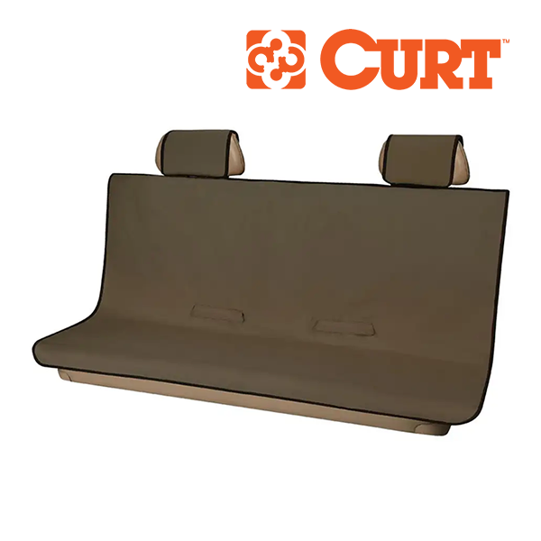 【CURT 正規品】シートディフェンダー 防水シートカバー ブラウン 18522 ベンチシート用 リアシート 縦約147cm 幅約160cm 滑り止め加工 洗濯機可能