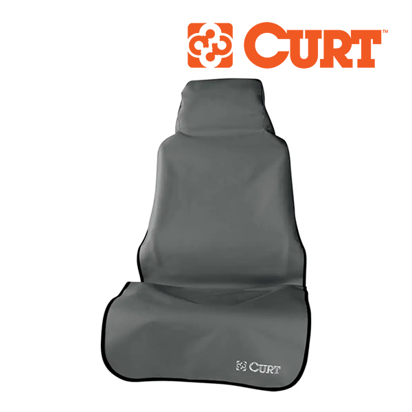 【CURT 正規品】シートディフェンダー 防水シートカバー グレー 18500 シングルシート用 運転席 助手席 縦約147cm 幅約58.4cm 滑り止め加工 洗濯機可能