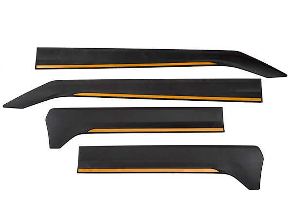 USスバル純正 Wilderness ウィルダネス エディション サイドクラッディング ドアガーニッシュ  カッパーライン フロント リア 1台分 4枚セット ブラック SUBARU レガシィ アウトバック BT系