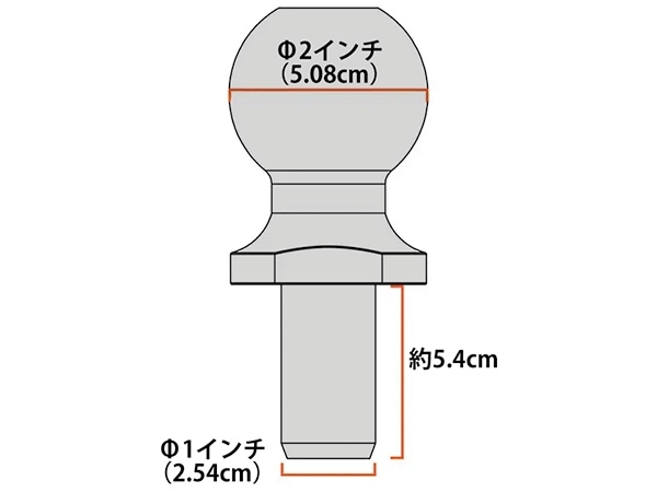 CURT 正規品】トレーラーヒッチ用 ヒッチボール 40037 ステンレス
