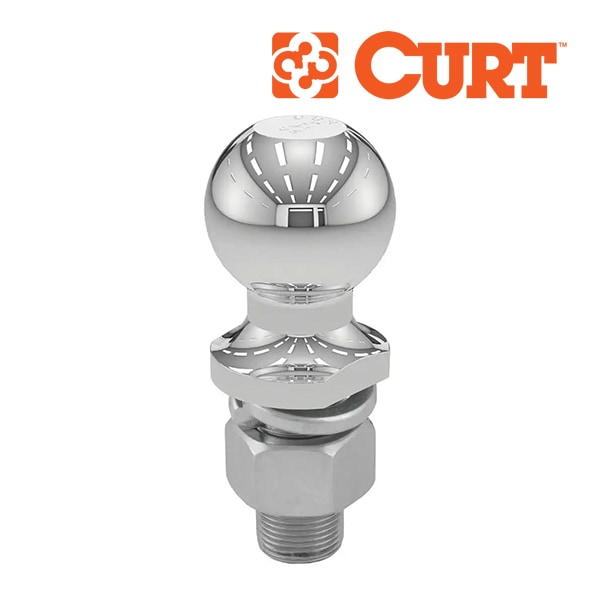 【CURT 正規品】トレーラーヒッチ用 ヒッチボール 40037 ステンレス クロームメッキ仕上げ ボール直径 2インチ 約5.08cm シャフト 軸経 1インチ 約2.54cm 牽引能力 約3400kg