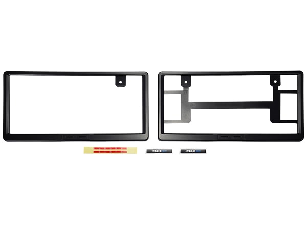 ジープ純正 ナンバープレートフレーム JPNABV252911 4xeロゴ入 フロント リア 1台分 2枚セット ブラック ジープ レネゲード4xe | ラングラー4xe | グランドチェロキー4xe モパー