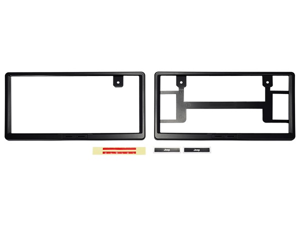 ジープ純正 ナンバープレートフレーム JPNA00262902 JEEPロゴ入 フロント リア 1台分 2枚セット ブラック ジープ車汎用 ラングラー | レネゲード | グランドチェロキー | チェロキー | パトリオット | コマンダー | コンパス等 モパー