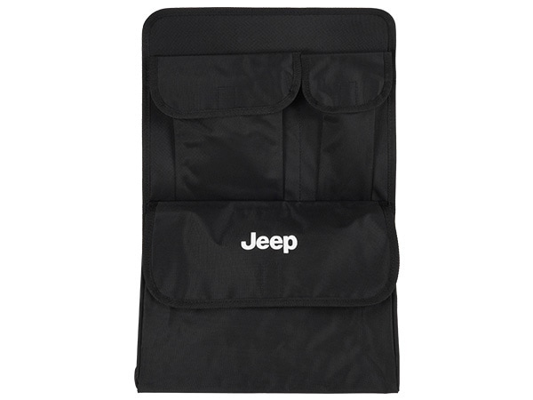ジープ純正 シートバックホルダー JPNCJAKL19102030 JEEPロゴ入 ブラック リアシートバック マジックテープ取付 ジープ 14y- KLチェロキー | 17y- コンパス | 22y- コマンダー | 15y- レネゲード モパー
