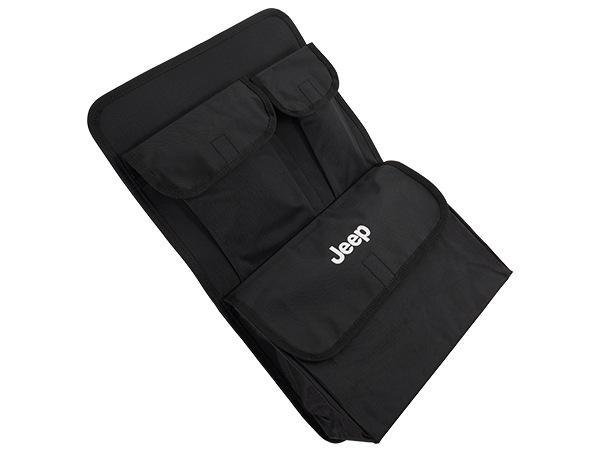 ジープ純正 シートバックホルダー JPNCJAKL19102030 JEEPロゴ入 ブラック リアシートバック マジックテープ取付 ジープ 14y- KLチェロキー | 17y- コンパス | 22y- コマンダー | 15y- レネゲード モパー