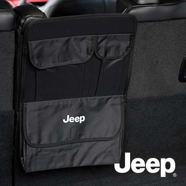 ジープ純正 シートバックホルダー JPNCJAKL19102030 JEEPロゴ入 ブラック リアシートバック マジックテープ取付 ジープ 14y- KLチェロキー | 17y- コンパス | 22y- コマンダー | 15y- レネゲード モパー