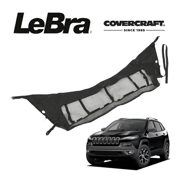 【CoverCraft/LeBra 正規品】専用設計 ノーズブラ ハーフタイプ ボンネットブラ フードカバー フロントカバー フロントマスク 虫除け 飛び石 対策 14-18y ジープ チェロキー KL