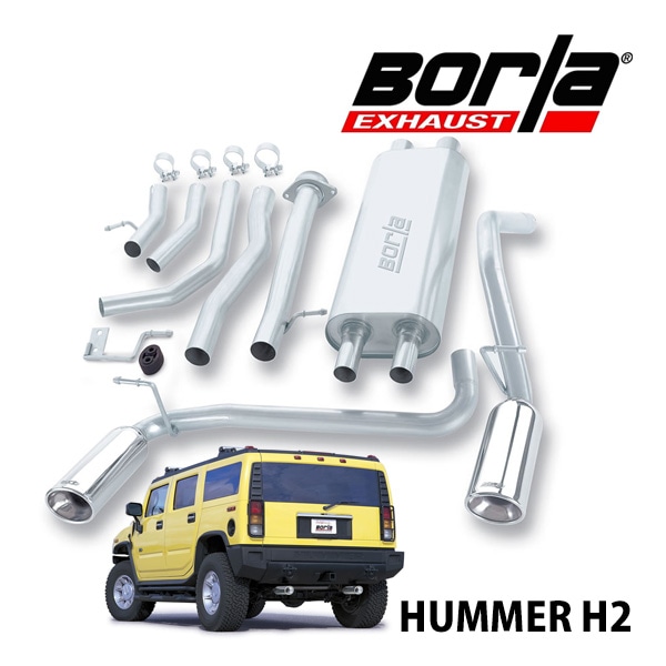 【Borla 正規品】Cat-Back キャタバック エキゾーストシステム ステンレス マフラー 左右2本出し ツーリング 140037 ステンレススチール ポリッシュチップ 03-06y ハマー H2 ボーラ