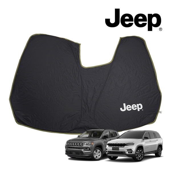 ジープ純正 フロントウインドウサンシェード ドライブレコーダー対応タイプ JPNAM6271401 JEEPロゴ入 収納袋付 ジープ 17y- コンパス | 22y- コマンダー 右左ハンドル車共通 モパー