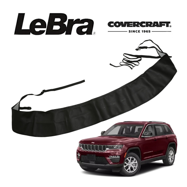 【CoverCraft/LeBra 正規品】専用設計 ノーズブラ ハーフタイプ ボンネットブラ フードカバー フロントカバー フロントマスク 虫除け 飛び石 対策 22-23y ジープ グランドチェロキー カバークラフト