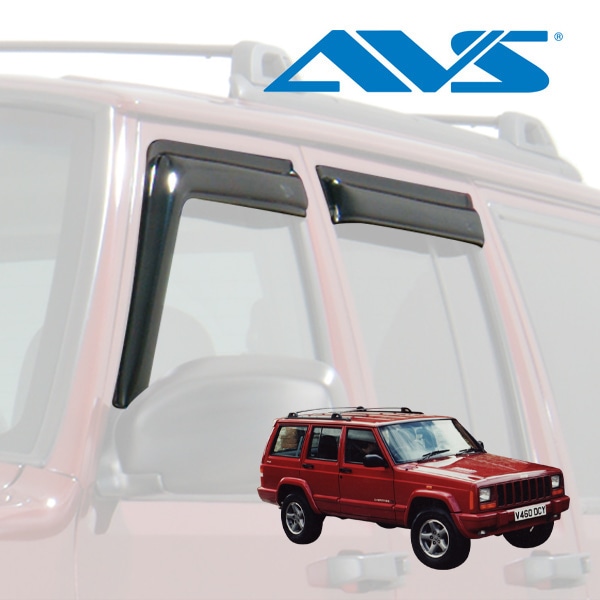 【AVS 正規品】専用設計 スモークドアバイザー サイドバイザー ウインドウバイザー フロント リア 前後 左右分 4枚セット 両面テープ 84-01y ジープ XJ チェロキー 4ドア Auto VentShade オートベントシェード