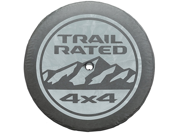 MOPAR純正 タイヤカバー TRAIL RATED 4x4 ロゴ入 82215438 バックカメラホール付 スペアタイヤカバー 32インチ 245/75R17 255/70R18 ジープ JK ラングラー | JL ラングラー モパー