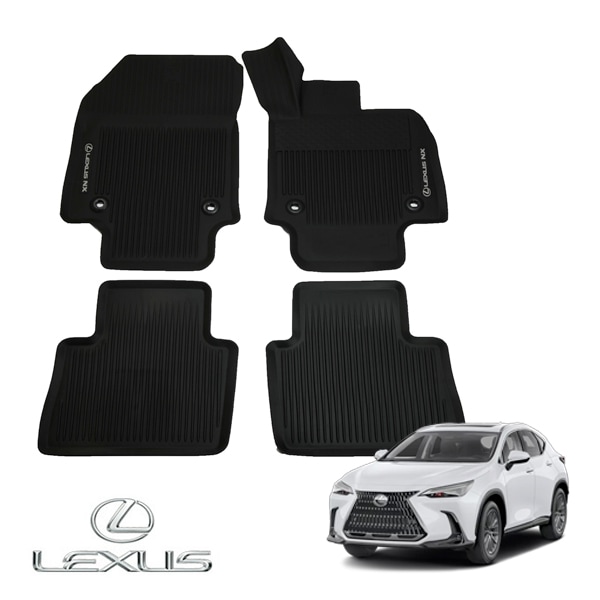UKレクサス純正 ラバーマット ラバーフロアマット フロント リア 1台分 4枚セット 右ハンドル車用 LEXUS NXロゴ入 LEXUS NX250/NX350/NX350h/NX450h 全グレード対応