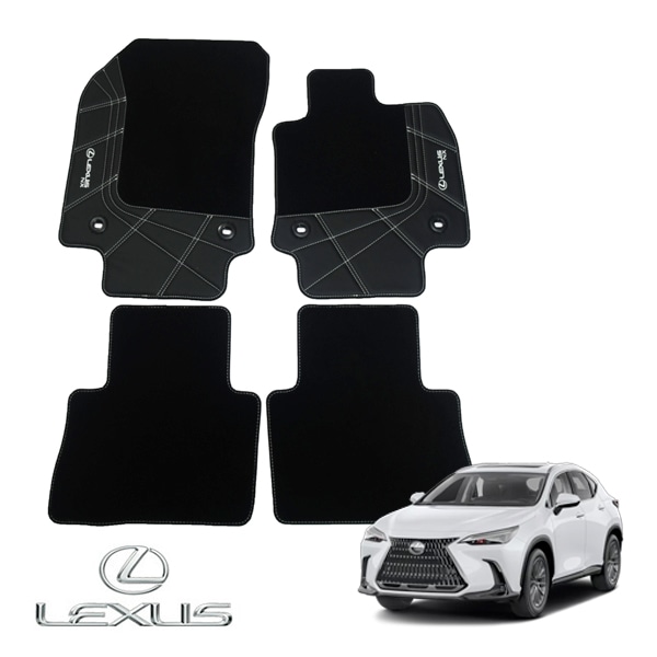 UKレクサス純正 フロアマット レザー&カーペット フロント リア 1台分 4枚セット 右ハンドル車用 LEXUS NXロゴ入 LEXUS NX250/NX350/NX350h/NX450h 全グレード対応