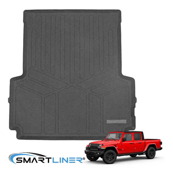 【SMARTLINER 正規品】専用設計 リアベッドマット 荷台ベッドラバーマット SMARTLINERロゴ付 ラバーフロアマット トランクマット 荷台マット ジープ JT グラディエーター スマートライナー