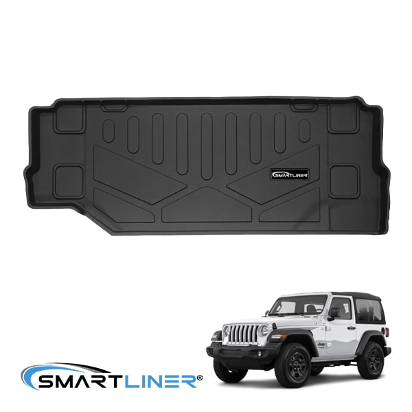【SMARTLINER 正規品】専用設計 オールウェザー リアカーゴプロテクター カーゴマット ラゲッジマット カーゴライナー トランクマット SMARTLINERロゴプレート付 ジープ JL ラングラー 2ドア スマートライナー