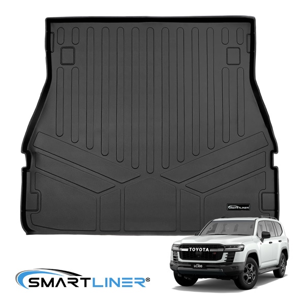 【SMARTLINER 正規品】専用設計 オールウェザー リアカーゴプロテクター カーゴマット ラゲッジマット カーゴライナー トランクマット SMARTLINERロゴプレート付 トヨタ ランドクルーザー 300系 7人乗り車 ランクル スマートライナー