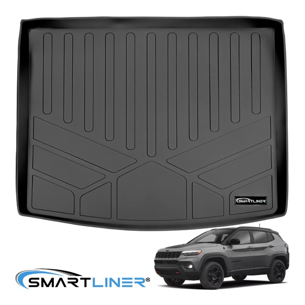 【SMARTLINER 正規品】専用設計 オールウェザー リアカーゴプロテクター カーゴマット ラゲッジマット カーゴライナー トランクマット SMARTLINERロゴプレート付 17y- ジープ コンパス スマートライナー