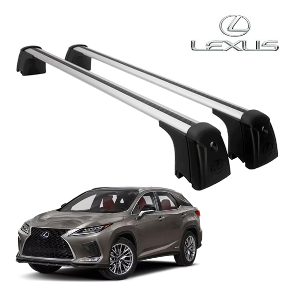 UKレクサス純正 ルーフラック クロスバー 1台分 2本セット Lマーク付 キー付 ルーフキャリア ベースキャリア ルーフバー フット LEXUS RX200t/RX300/RX450h 20系 純正ルーフレール付車用