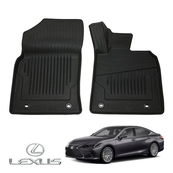 UKレクサス純正 LEXUS ES300h 10系 右ハンドル車用 平成30年10月-令和7年12月 オールウェザー ラバーマット ラバーフロアマット フロント 左右分 2枚セット LEXUSロゴ入