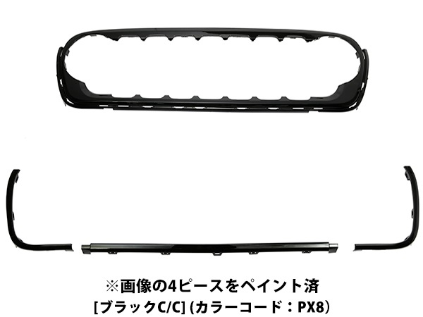 カリフォルニアカスタム ジープ JL ラングラー | JT グラディエーター フロントカメラ有り車用 2024y フェイス グリルキット フロントグリル 純正タイプ カメラ穴有り ブラック PX8 塗装済 1台分 6pcセット