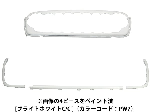 カリフォルニアカスタム ジープ JL ラングラー | JT グラディエーター フロントカメラ有り車用 2024y フェイス グリルキット フロントグリル 純正タイプ カメラ穴有り ブライトホワイト PW7 塗装済 1台分 6pcセット