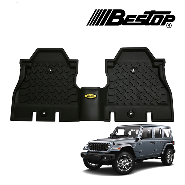 【BESTOP 正規品】ジープ JEEP JLラングラー 4ドア 右ハンドル左ハンドル対応 オールウェザー ラバーマット ラバーフロアマット リア用 1枚 ブラック 5151501 べストップ