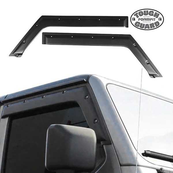 【Tough Guard 正規品】ドアバイザー サイドバイザー ウインドウバイザー フロント 左右分 2枚セット 両面テープ ボルト留めデザイン ジープ  JL ラングラー 2ドア タフガード
