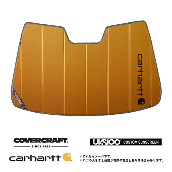 【CoverCraft 正規品】専用設計 サンシェード ブロンズ 吸盤不要 折りたたみ式 トヨタ カムリ AV50系 Carhartt カーハートコラボ仕様 カバークラフト［真夏もへたらない3層構造で断熱効果抜群］