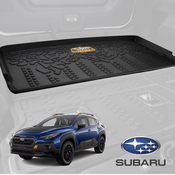 USスバル純正 リア カーゴプロテクター カーゴマット ラゲッジマット カーゴライナー トランクマット Wilderness Editionロゴ ウィルダネス エディション ブラック 樹脂製 SUBARU クロストレック GU系