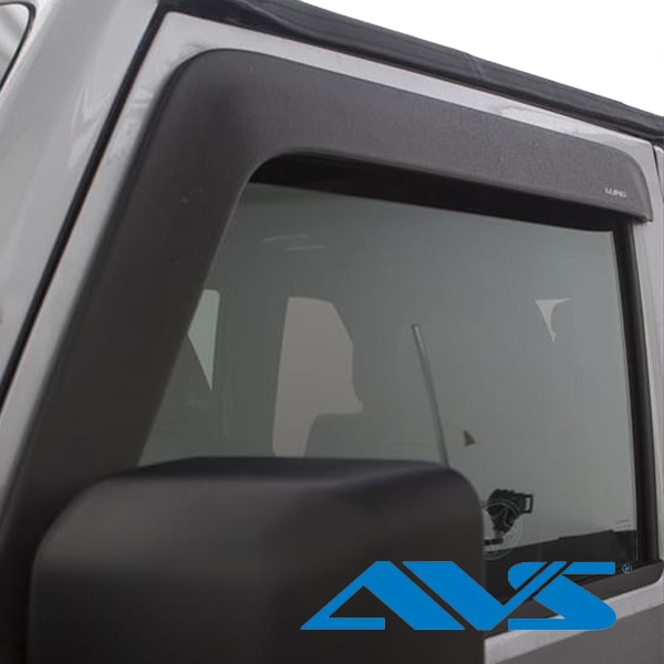 【AVS 正規品】専用設計 ドアバイザー Low Profile Ventshade サイドバイザー ウインドウバイザー フロント 左右分 2枚セット マットブラック 両面テープ ジープ JK ラングラー 2ドア Auto Vent Shade オートベントシェード