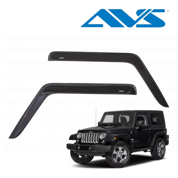 【AVS 正規品】専用設計 スモークドアバイザー Low Profile Ventshade サイドバイザー ウインドウバイザー フロント 左右分 2枚セット スモーク 両面テープ ジープ JK ラングラー 2ドア Auto Vent Shade オートベントシェード