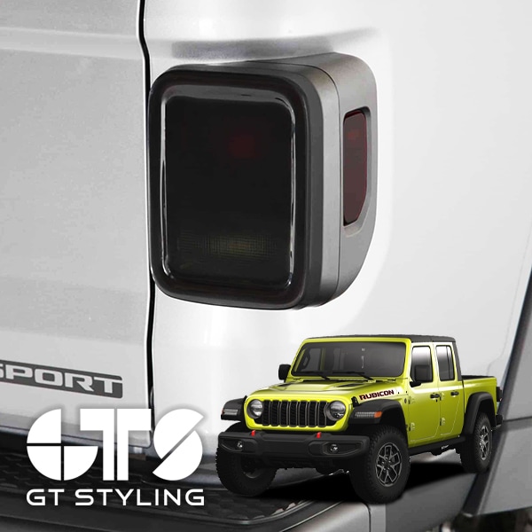 【GT STYLING 正規品】専用設計 スモーク テールライトカバー テールランプカバー 左右分セット リア バック アクリル 3M製デュアルロック固定 ジープ JT グラディエーター ジーティー スタイリング