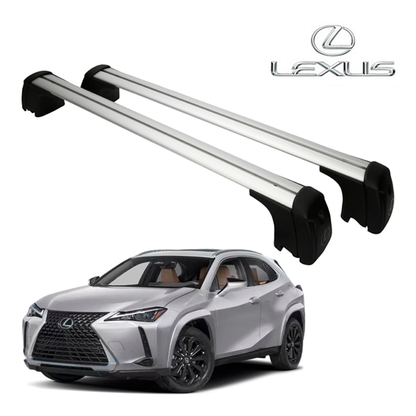 UKレクサス純正 ルーフラック クロスバー 1台分 2本セット ロゴ入り Tスロット付 キー付 ルーフキャリア ベースキャリア ルーフバー フット LEXUS UX200/UX250h/UX300h 10系/MZA系 純正ルーフレール付き車用